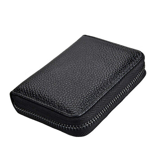 Genuine Leather RFID Blocking Wallet Credit Card Holder Business Case 22 Cards