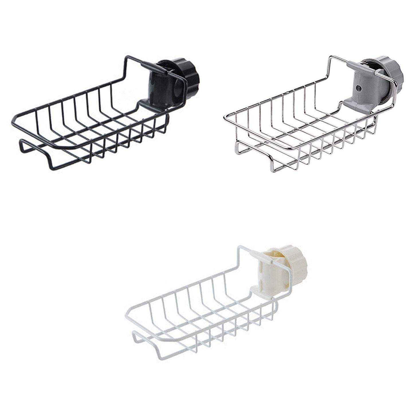 Sponge Holder for Kitchen Sink Faucet Shelf with Cloth Rack Organizer