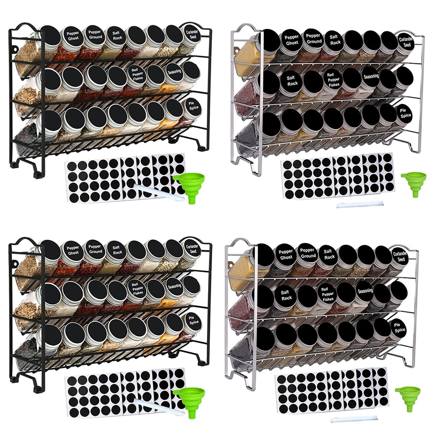 Kitchen Seasoning Spice Bottle Rack with Shelf Storage Organizer