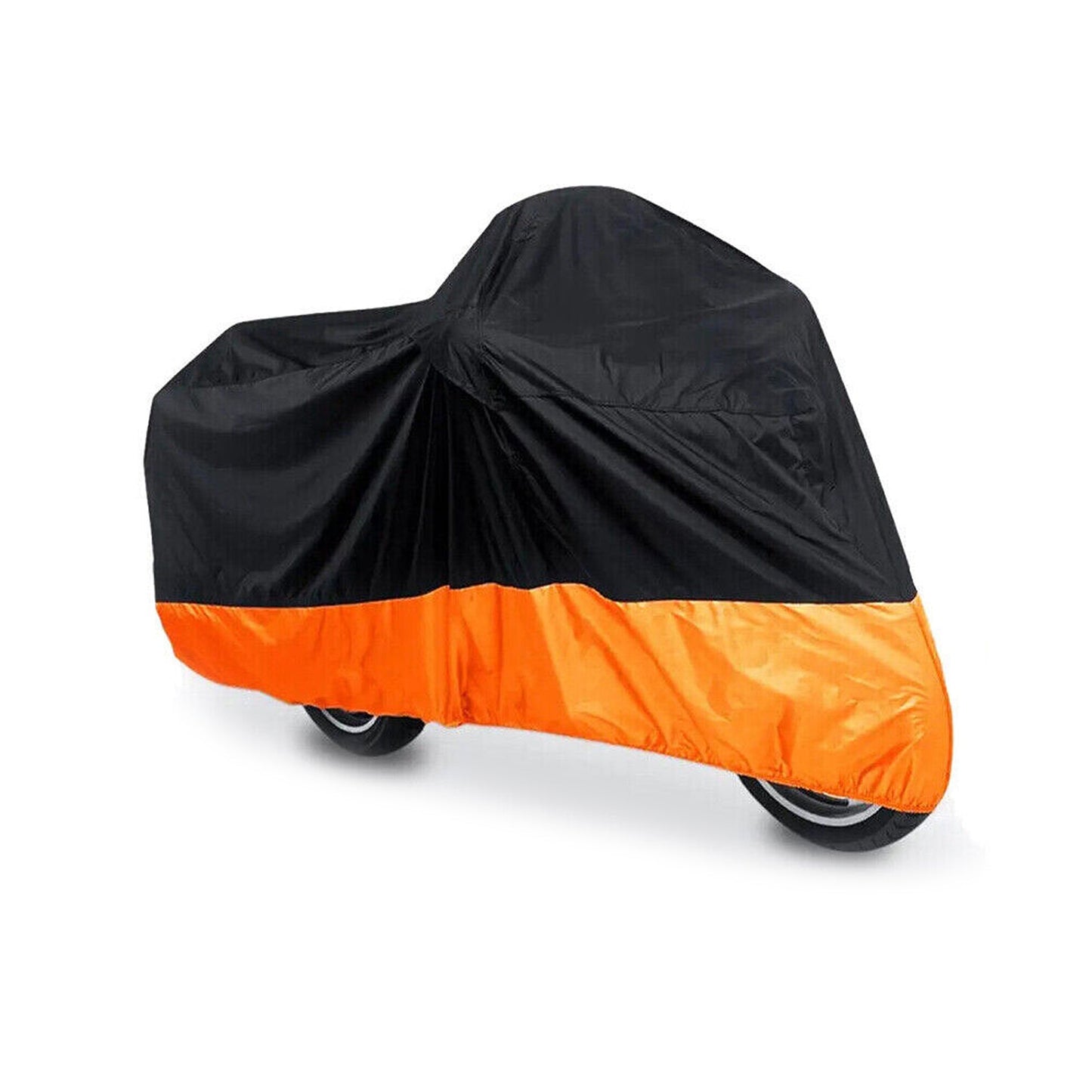Motorcycle Storage Cover Waterproof Black and Orange for Cruiser Bikes