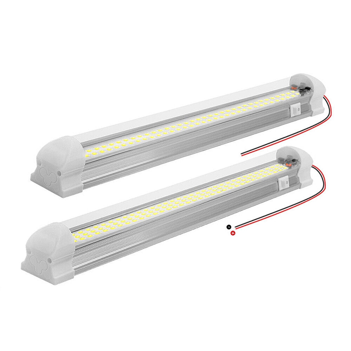 4pcs 12V LED Strip Lights for Car Interior Caravan Boat White Lamp