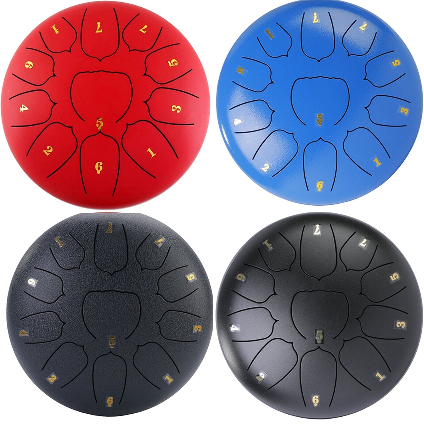 C Key Percussion 11-Tone Steel Tongue Drum with Mallets 10 Inch