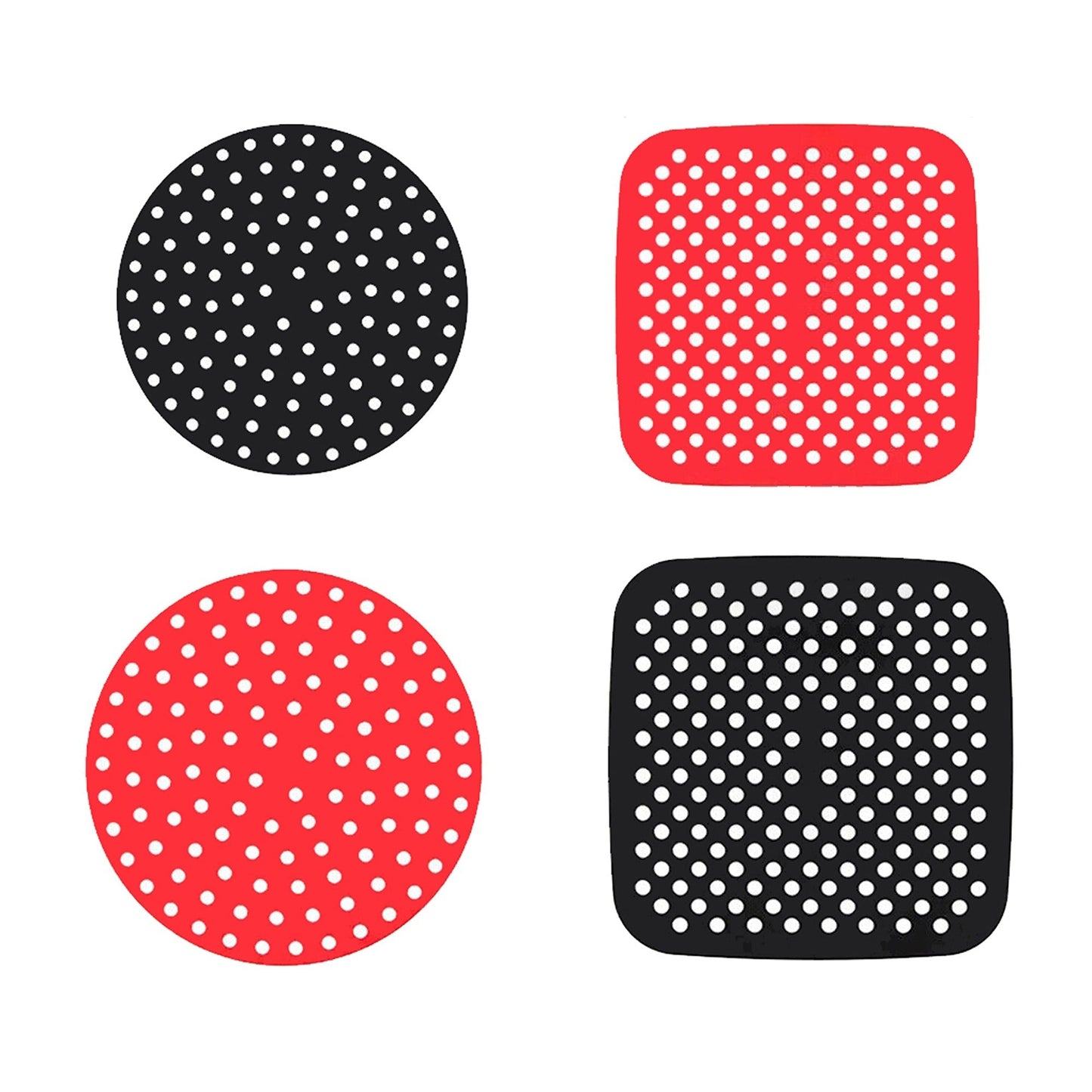 Reusable Non-Stick Silicone Air Fryer Liners Square and Round Basket Mat