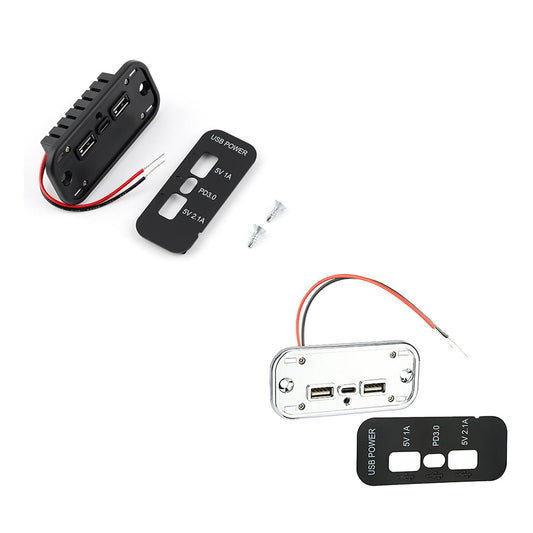 36W Dual USB PD Car Charger Adapter with 3 Ports Charging Socket Panel