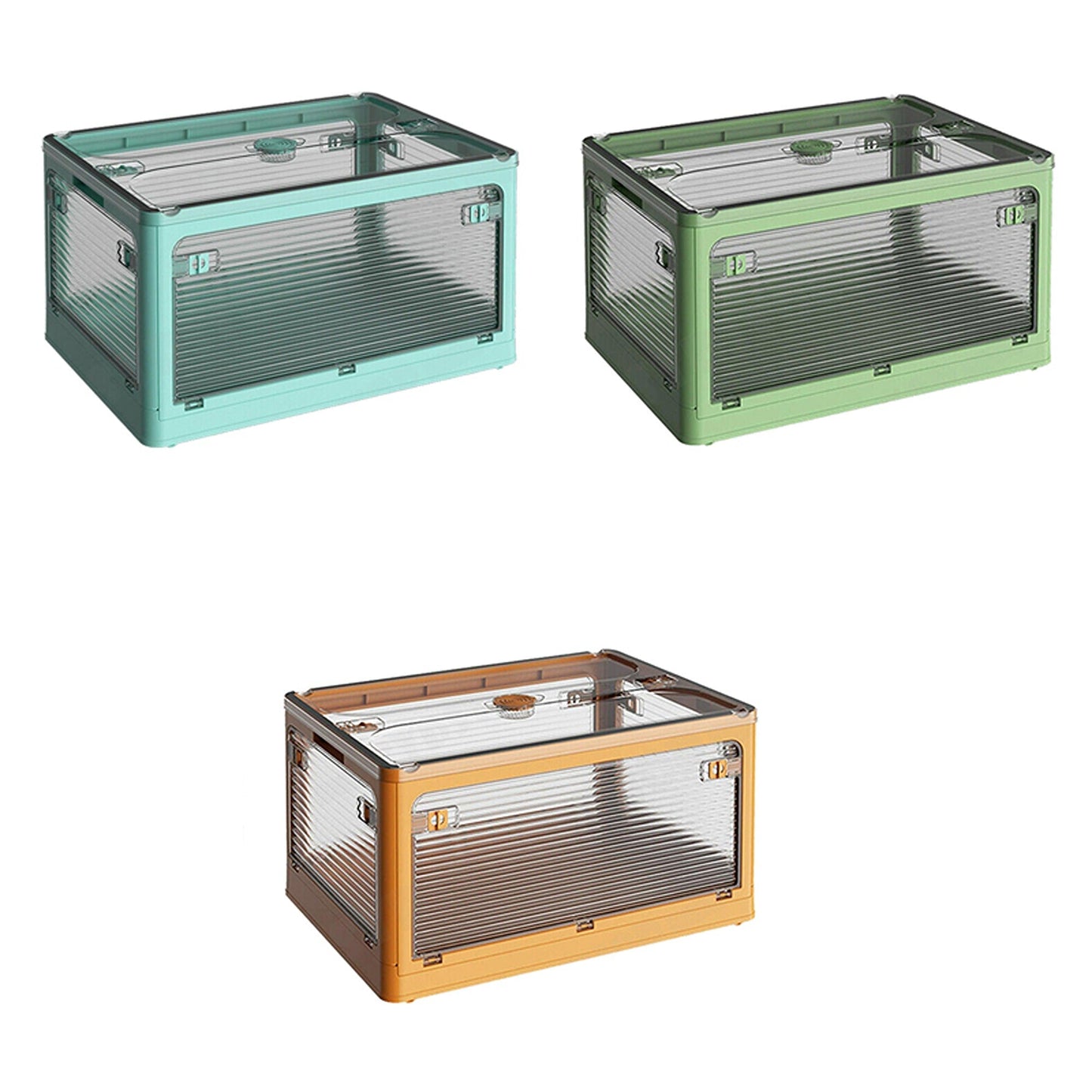 Transparent Plastic Storage Containers Stackable Organizer Box 54L