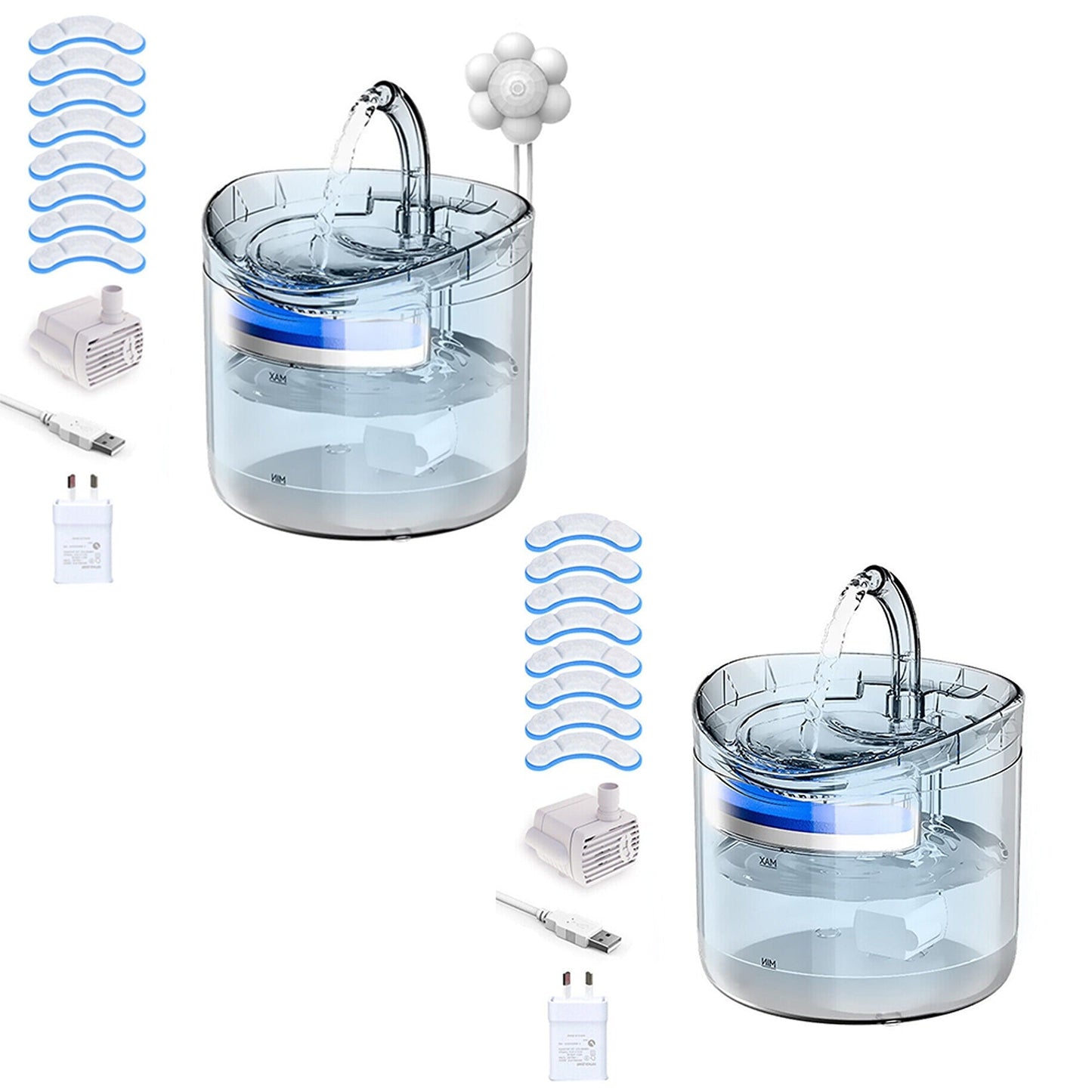 Automatic Electric 2L Pet Water Fountain Cat Dog Sensor Drink Dispenser Filter