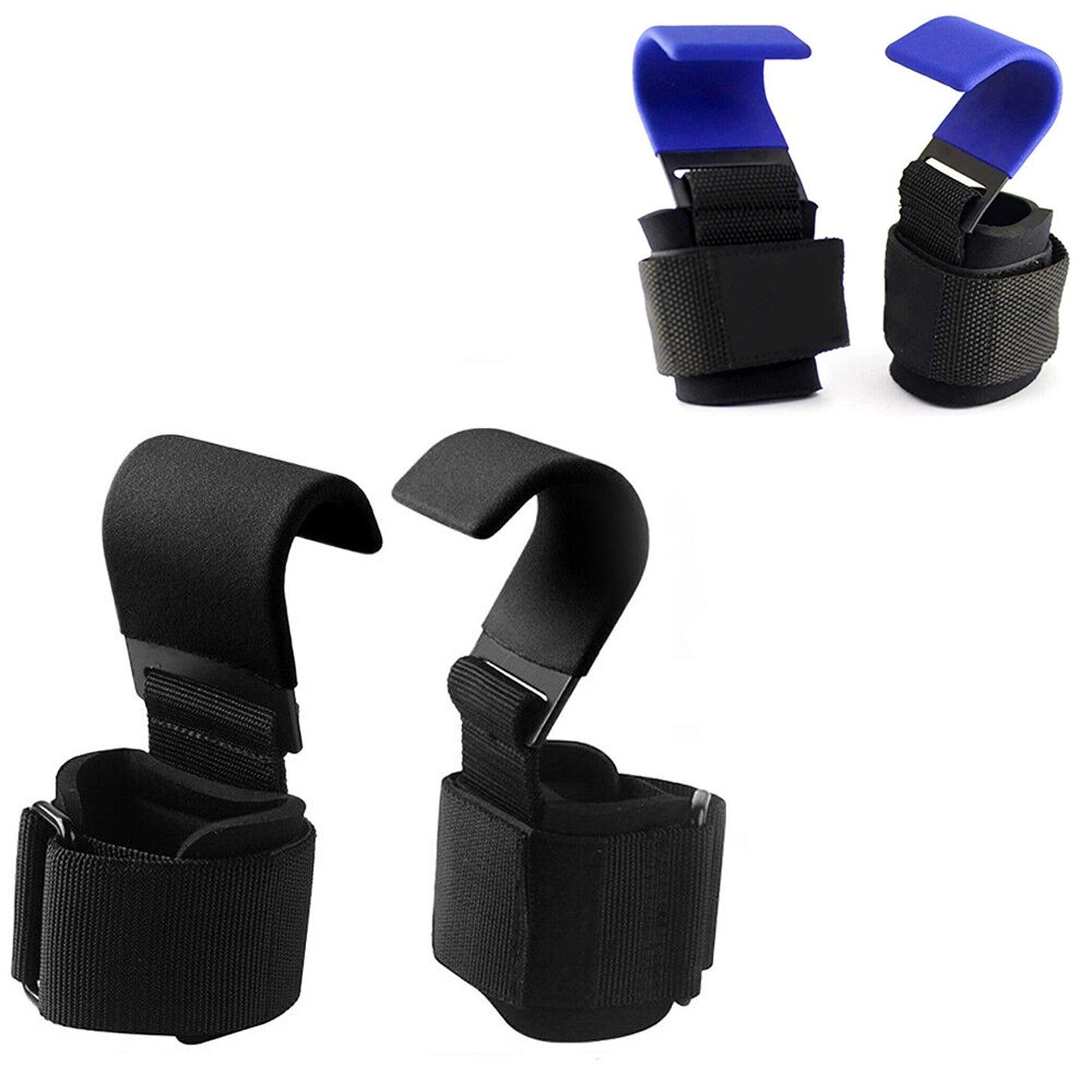 Gym Power Lifting Hooks with Wrist Support Adjustable Straps