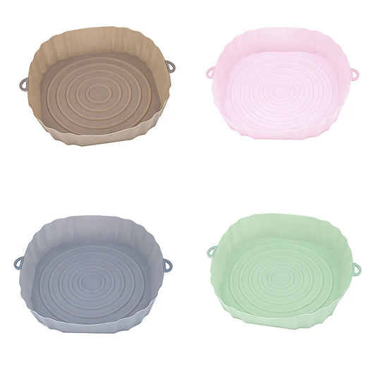 2pcs Reusable Silicone Liner for Air Fryer Non-Stick Basket Tray