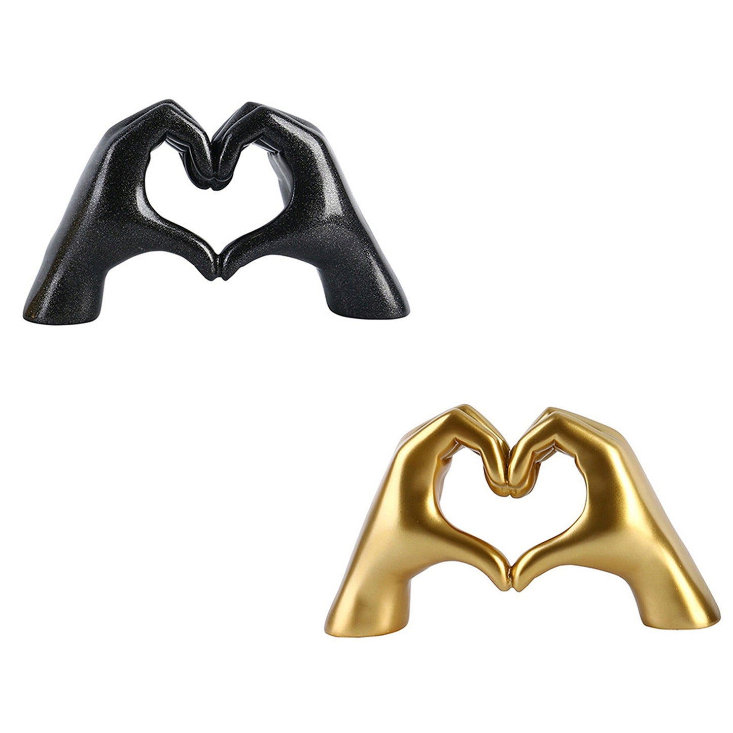 Nordic Style Resin Heart Gesture Hand Sculpture for Desktop Decor