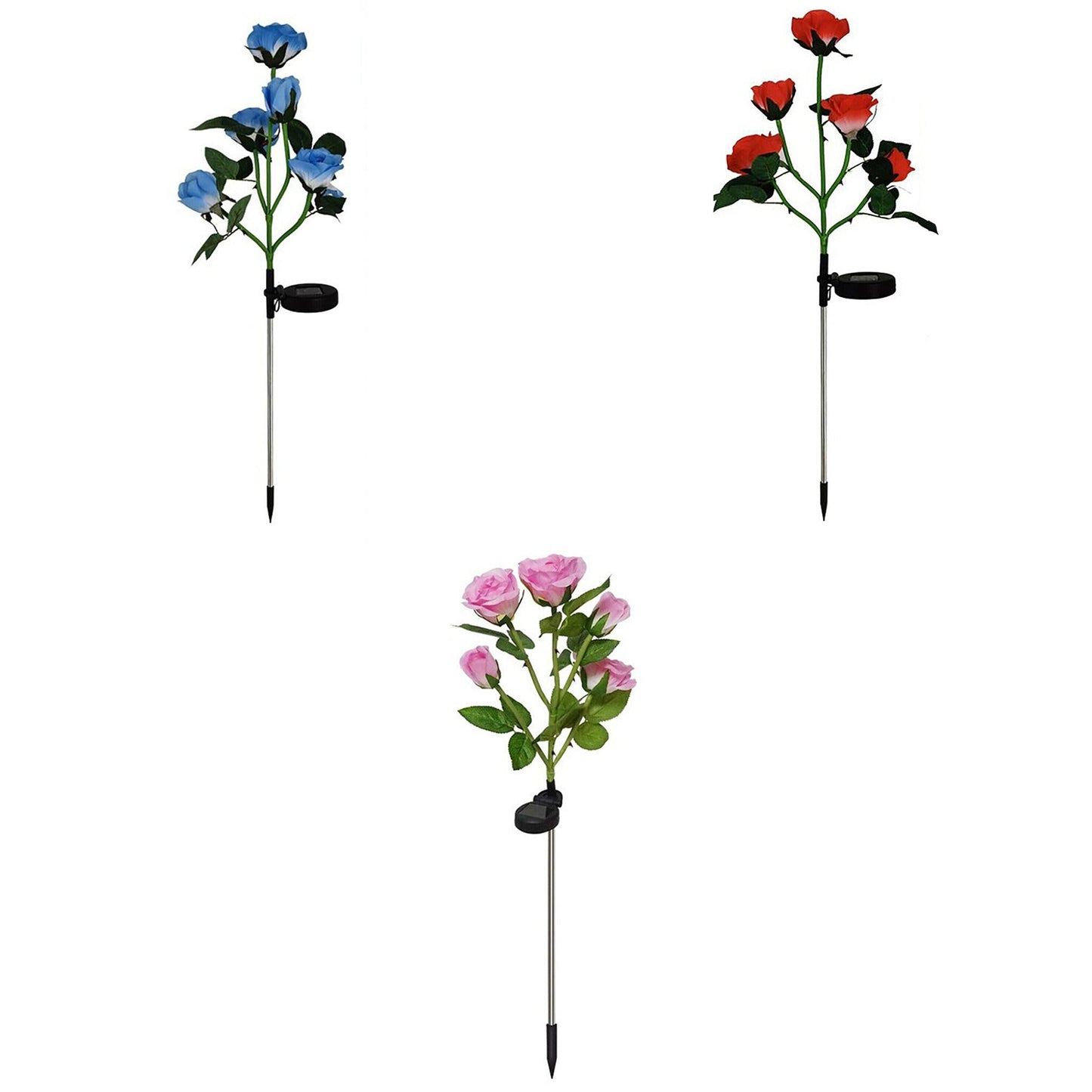 75cm Long Rose Flowers Solar Garden Lights for Yard and Xmas Decor