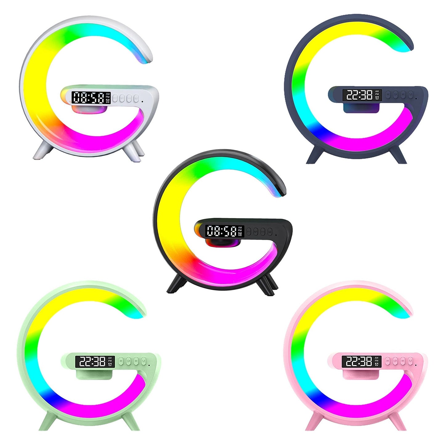 RGB LED Night Light with Bluetooth Speaker Smart Wireless Charger