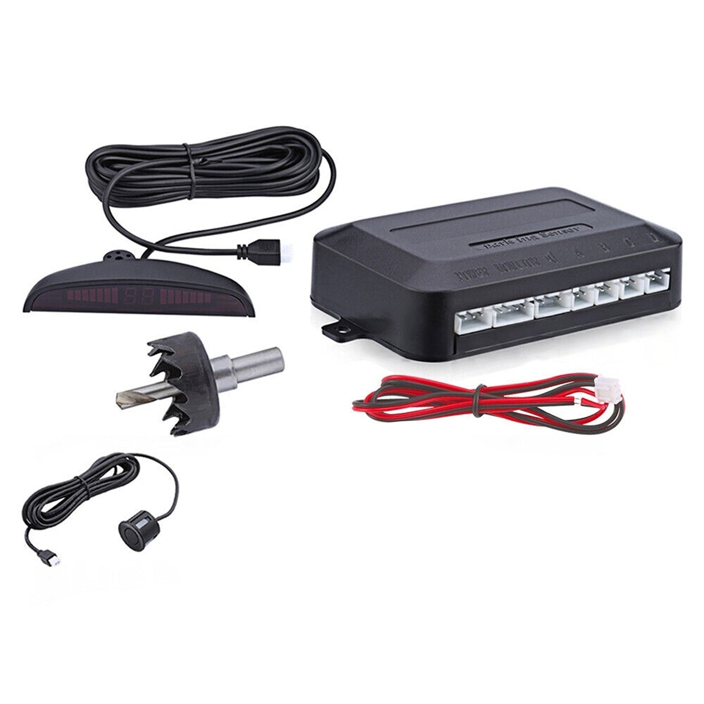 Vehicle Parking Sensor System with Reversing Radar 4 Sensor Buzzer Alarm