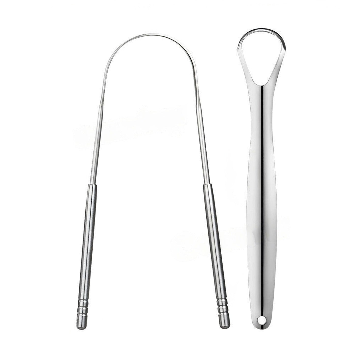 2pcs Oral Hygiene Stainless Steel Tongue Cleaner Dental Care Scraper