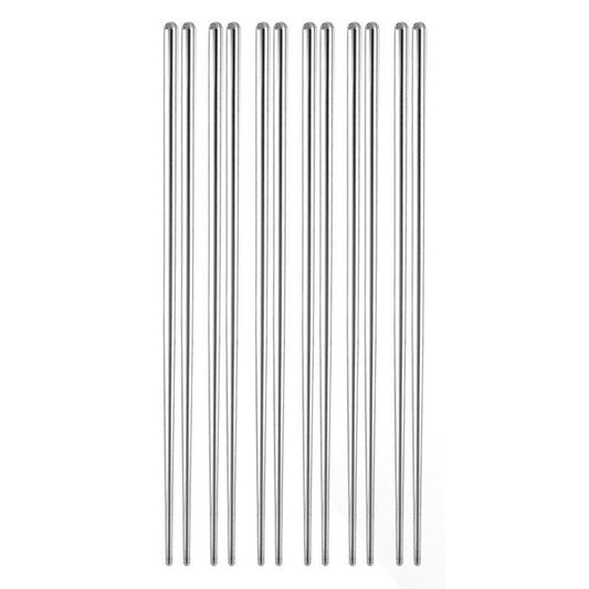 10 Pairs Stainless Steel Chopsticks Japanese Metal Table Cutlery