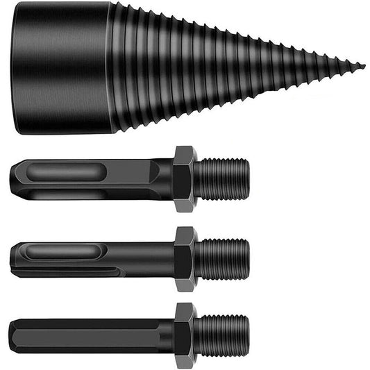4pcs Speed Twist Firewood Log Splitter Wood Drill Bit Screw Cone Reamer
