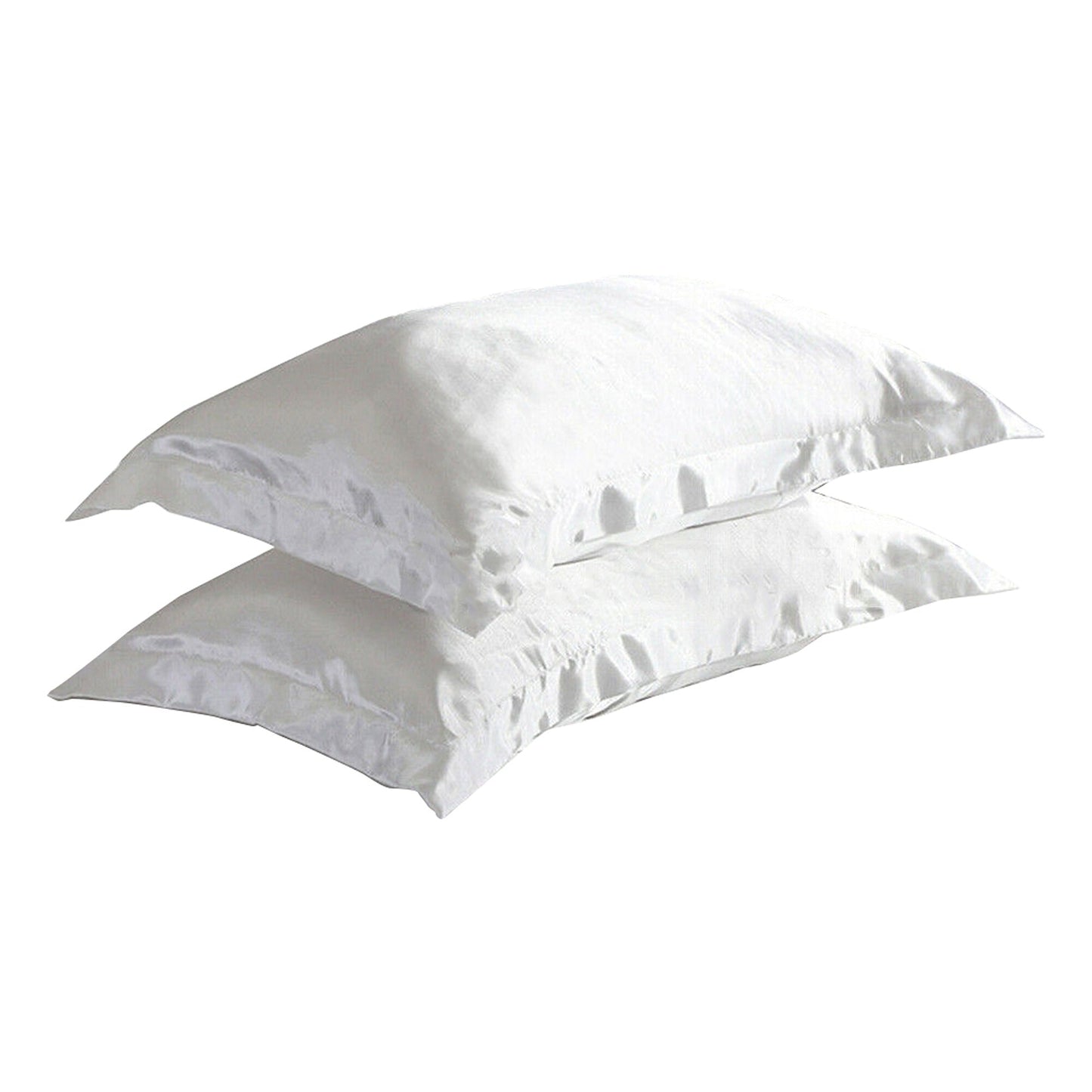 2pcs Silk Satin Bedding Pillowcases Smooth Soft Standard Cover